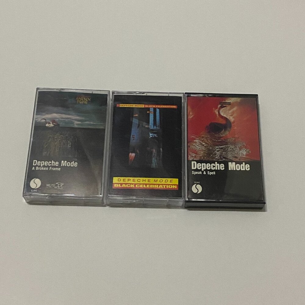 VINTAGE LOT OF 3 DEPECHE MODE CASETTES (SPEAK & SPELL, BLACK CELEBRATION +)